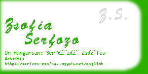 zsofia serfozo business card